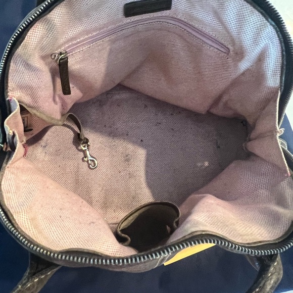 Dooney & Bourke Handbag Pebbled Brown Leather Semi-Circle Satchel Purse - Picture 10 of 12